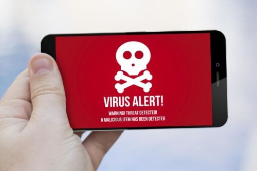 Phone with Virus Alert